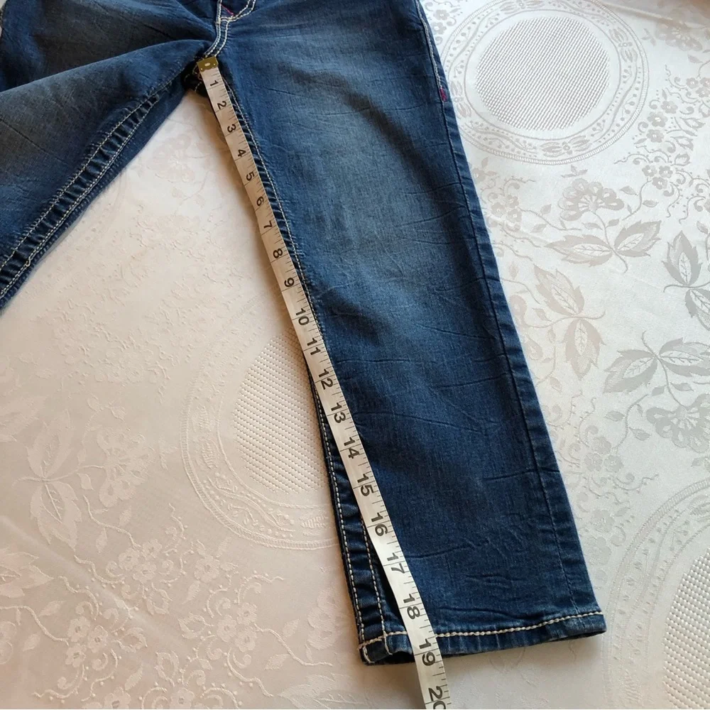 True Religion Girls Size 10 Blue Jeans Denim Pants Classic-Fit Straight-Leg